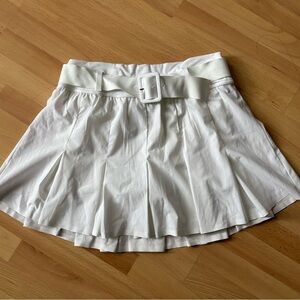 AERIE Pleated Mini Skort Size Small White Belted Tennis Golf Athleisure